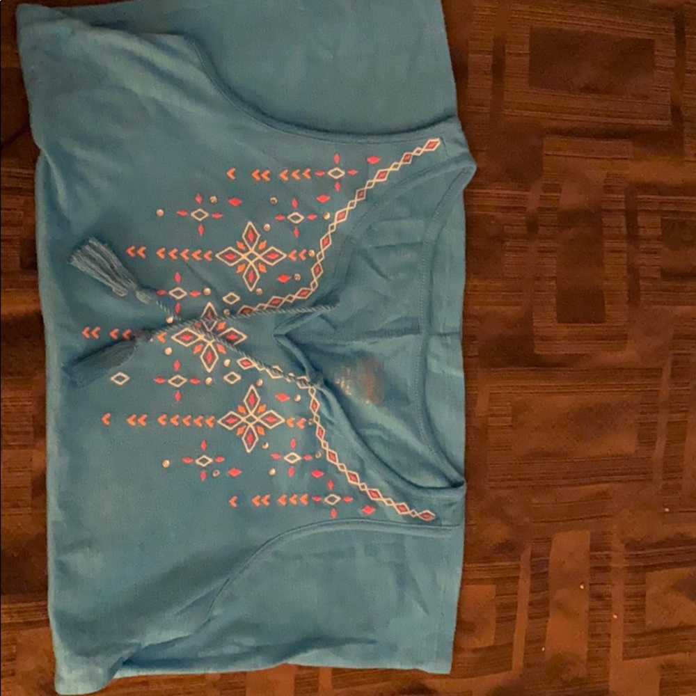 Justice size 18 sleeveless blue shirt